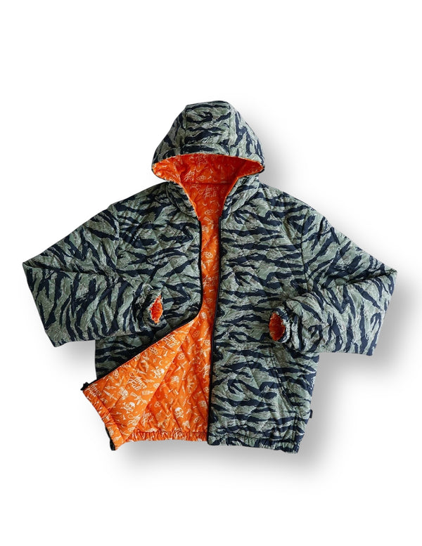 Outerwear Mens-Tiger Stripe Camo Reversible Woobie Hoodie - Savage Tacticians