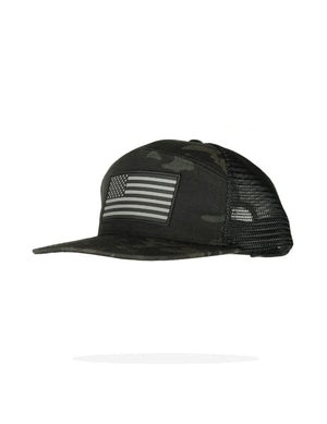 Headwear-STMC® Black Ripstop Flag Hat - Savage Tacticians
