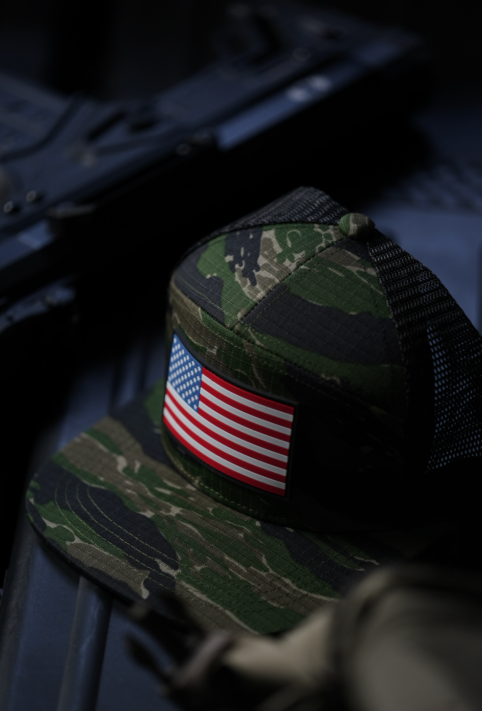 Tiger stripe camo baseball top hat