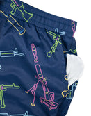 Swim Shorts-Swim Trunks - Neon Lights & Gun Fights - Savage Tacticians