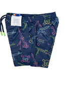 Swim Shorts-Swim Trunks - Neon Lights & Gun Fights - Savage Tacticians
