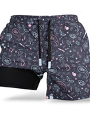 Swim Shorts-Swim Trunks - Paisley - Savage Tacticians