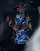 Button-Ups-Tiger Stripe Blue Button-up - Savage Tacticians
