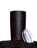 Drinkware-Topo 20 oz Black/Red Tumbler - Savage Tacticians