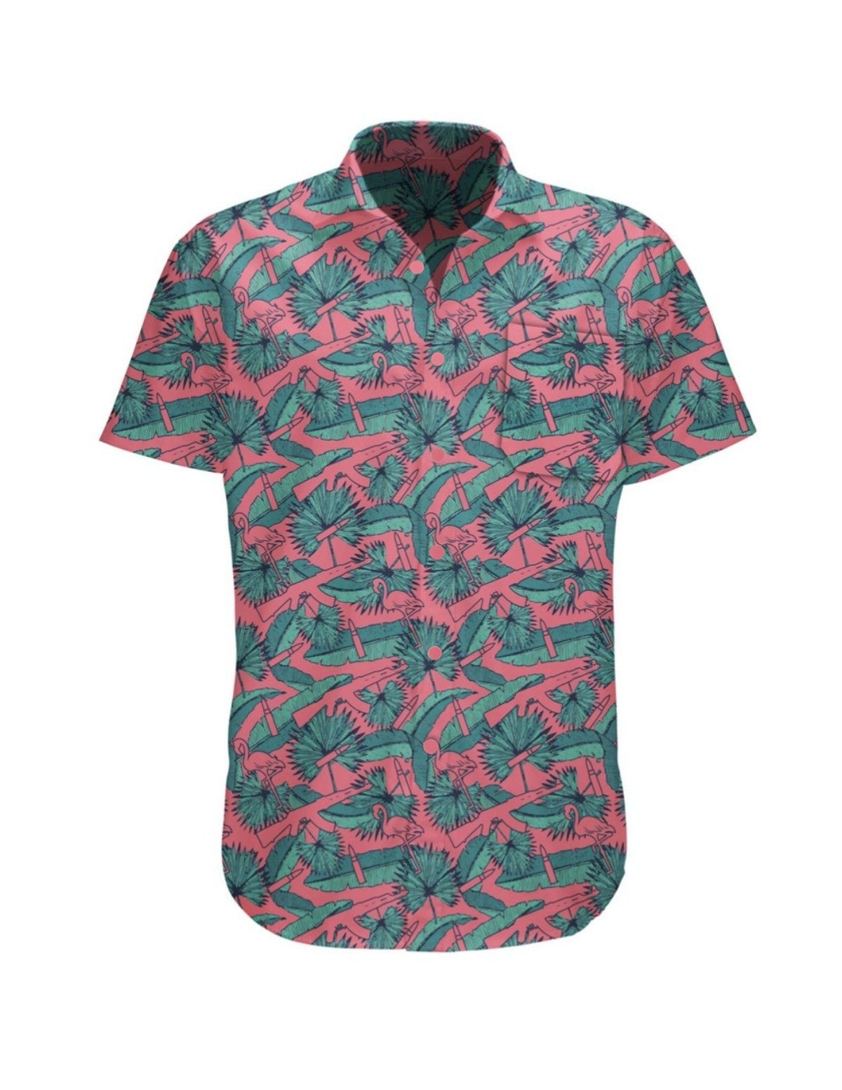 gun dress shirt Tactical Button-up Shirt Neon Lights & Gun Fights Button-up S