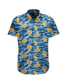 MEN-Tiger Stripe Blue Button-up - Savage Tacticians