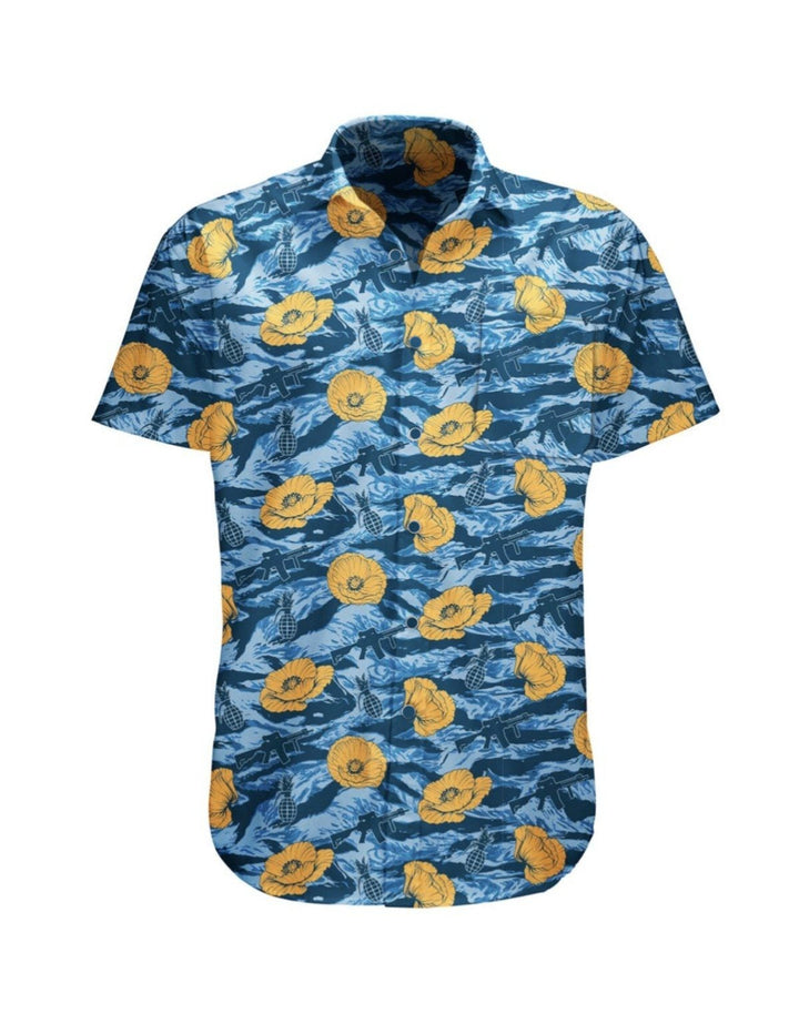 Tiger Stripe Blue Button-up – Savage Tacticians