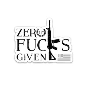 Stickers-Zero Fucks Given Sticker - Savage Tacticians